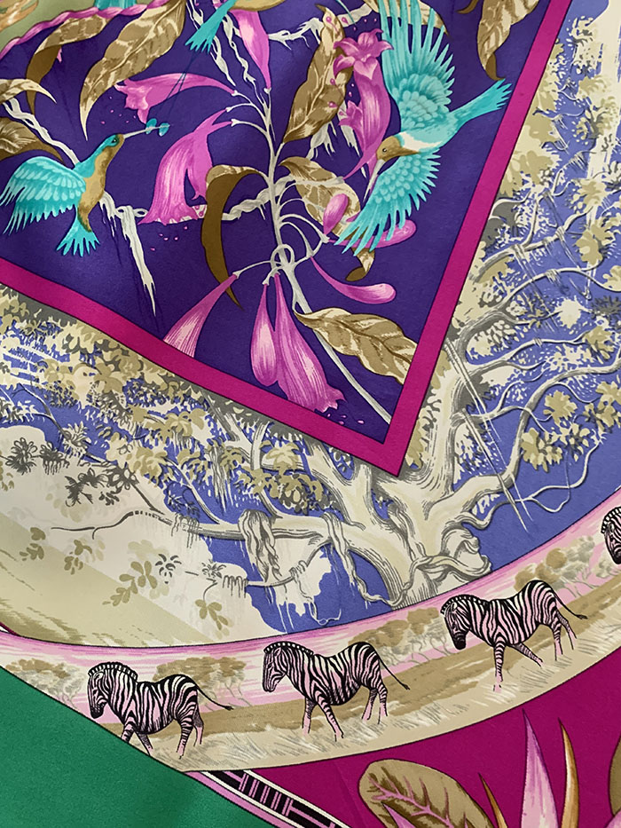 90-00's "Hermes" Silk Scarf 복제