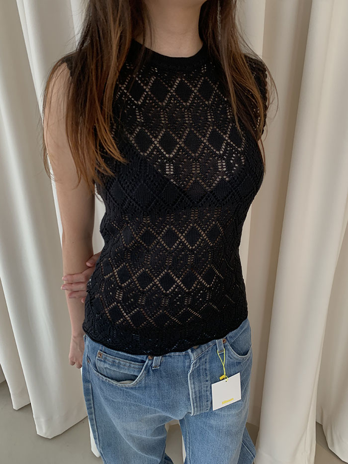 80's "Oliver by Valentino" Cotton Crochet Vest 복제