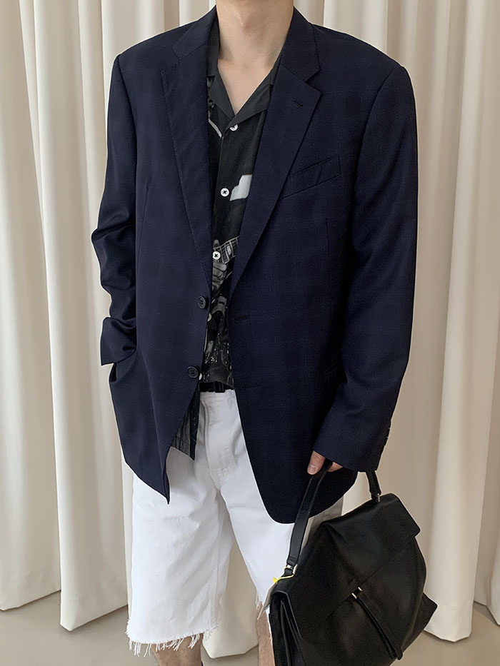 00's "Armani Collezioni" wool check Jacket