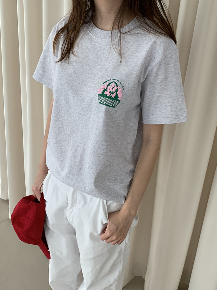 (new product) "Melbourne Flower Garden Show" T-shirt (Ash Gray)