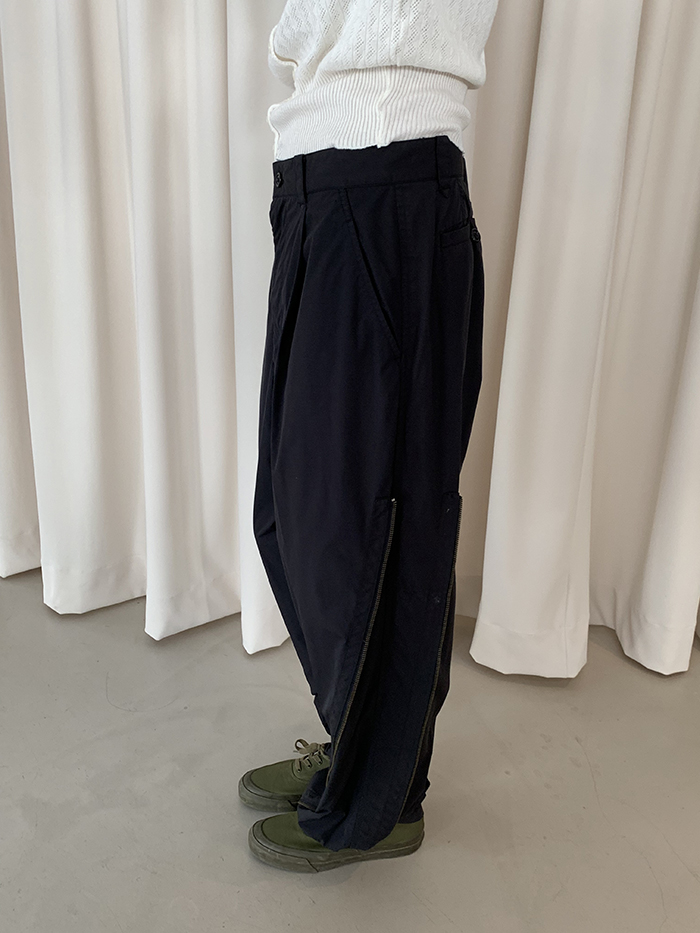 80's "ISSEY MIYAKE" side zip wide Pants (Archive)