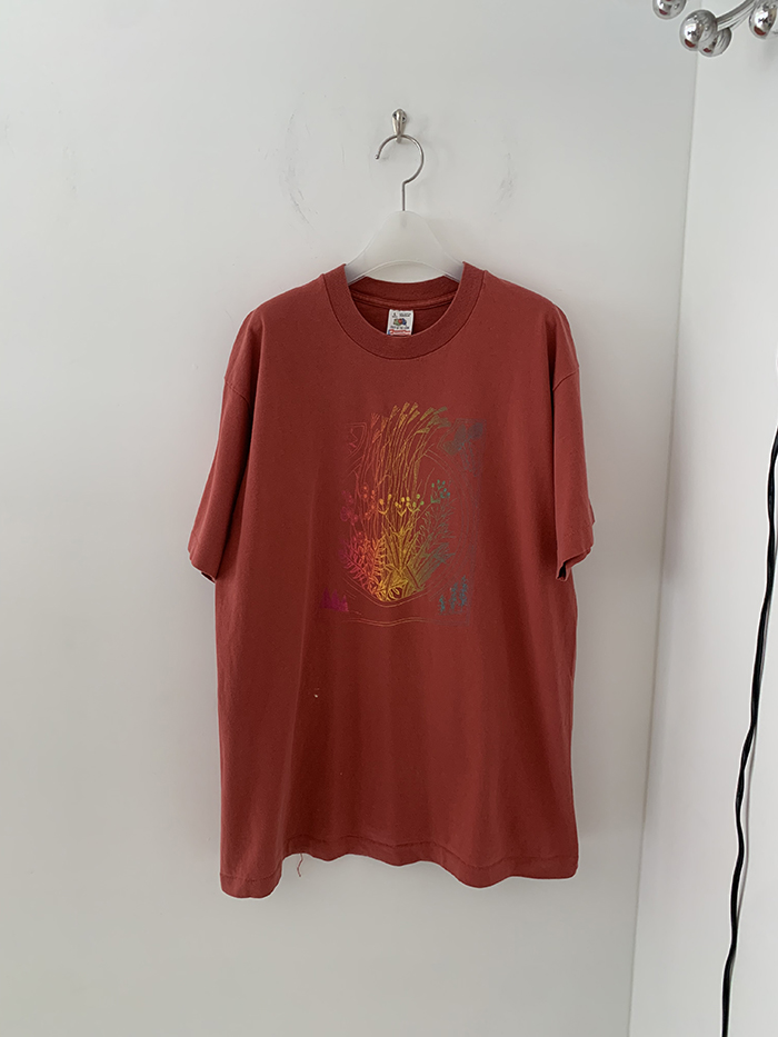 900's "Flower" USA cotton T-shirt