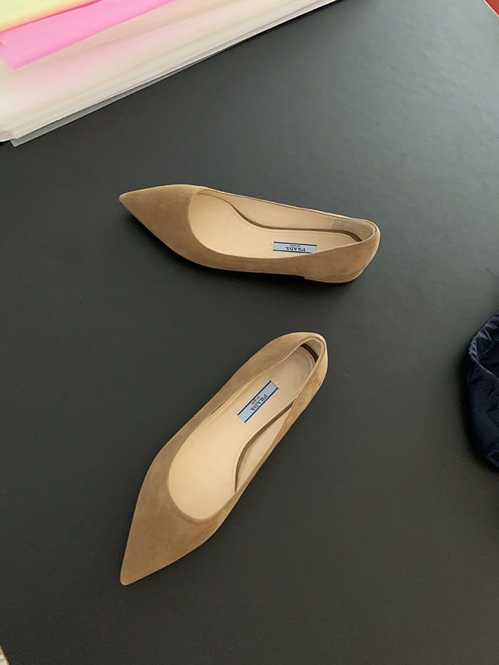 (Deadstock) 00's "PRADA" stiletto flat shoes