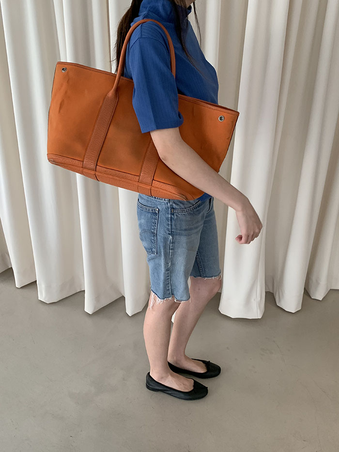 00's Vintage "Hermes" Garden Party Bag 제품 사진 찍고 올리기