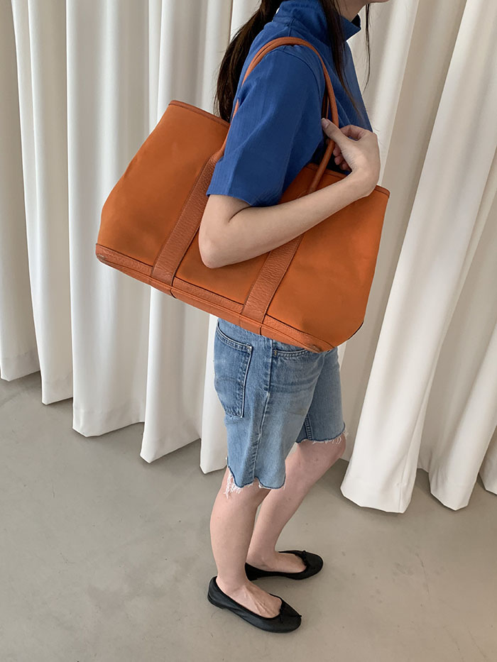 00's Vintage "Hermes" Garden Party Bag 제품 사진 찍고 올리기
