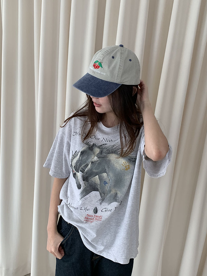 (new product) "Cherry Country Club" Cap sand/blue (two-tone)