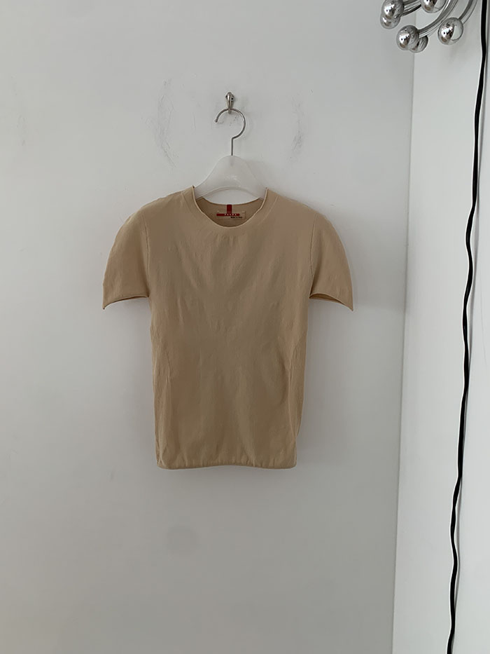 00's "PRADA" short half neck Knit Top 복제