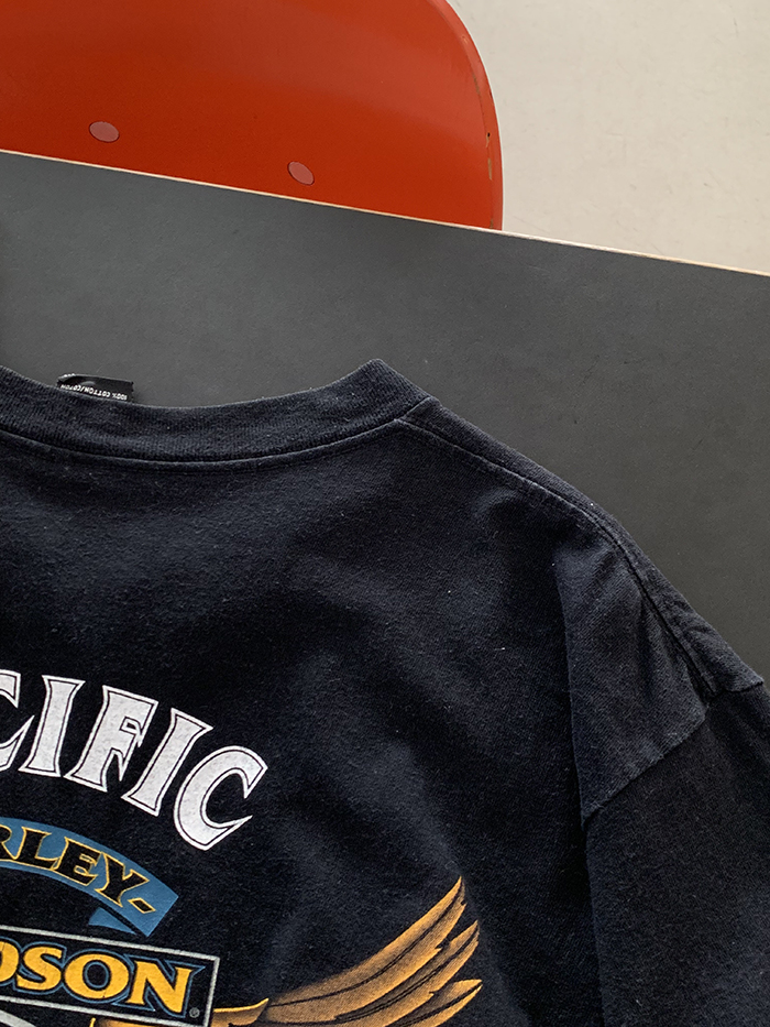 80's "1987 Harley Davidson DULUTH,MINNESOTA" USA Long sleeves T-shirt (rare piece) 복제