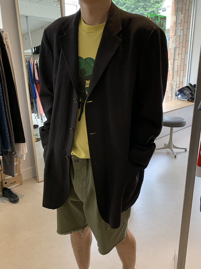 00's "Giorgio Armani" Three buttons linen Jacket