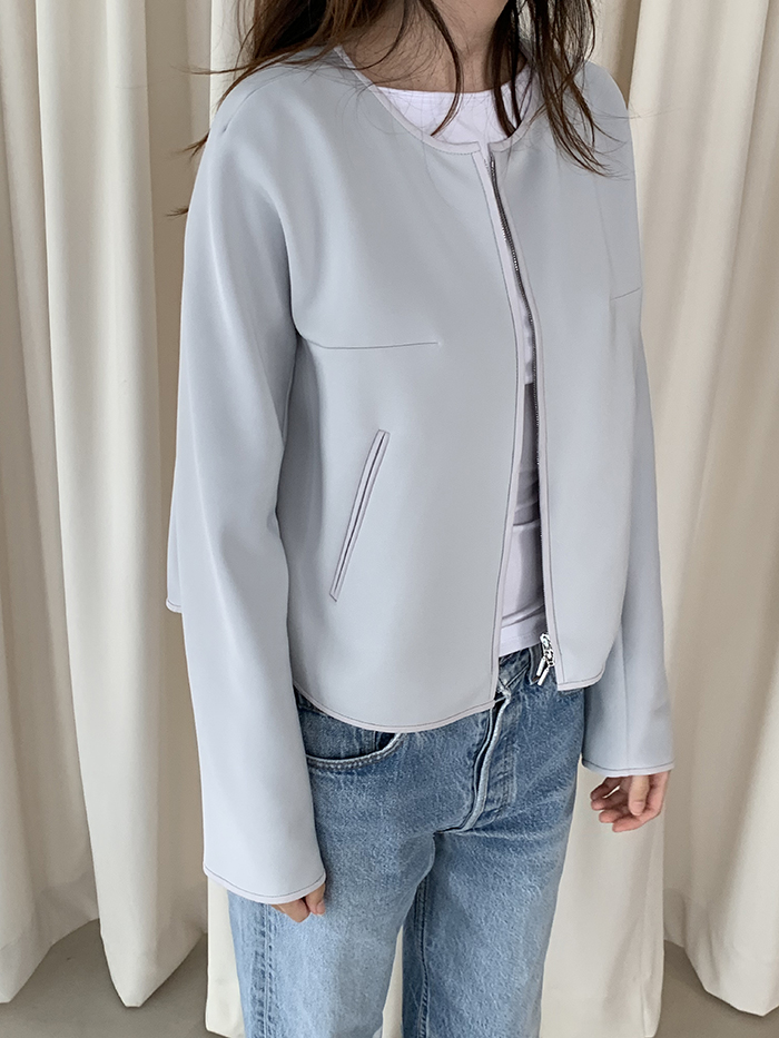 00's "Armani Collezioni" linen x silk Crop Jacket 복제