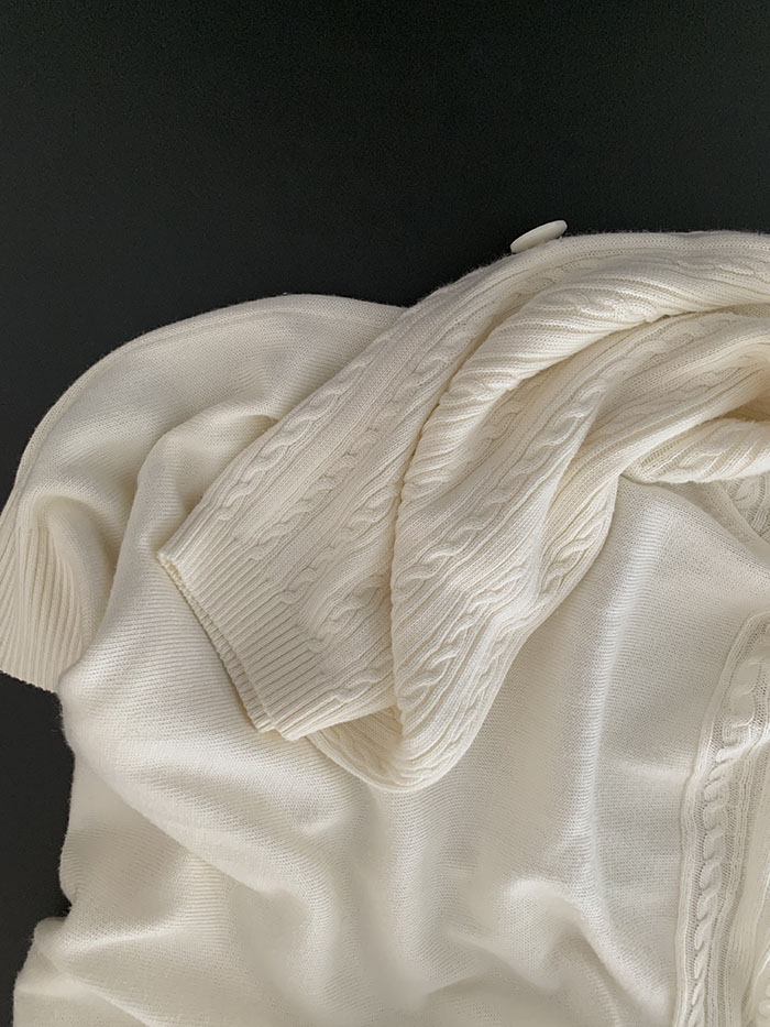 90's "Courreges" cotton x acrylic Knit