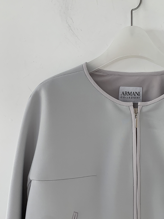 00's "Armani Collezioni" linen x silk Crop Jacket 복제