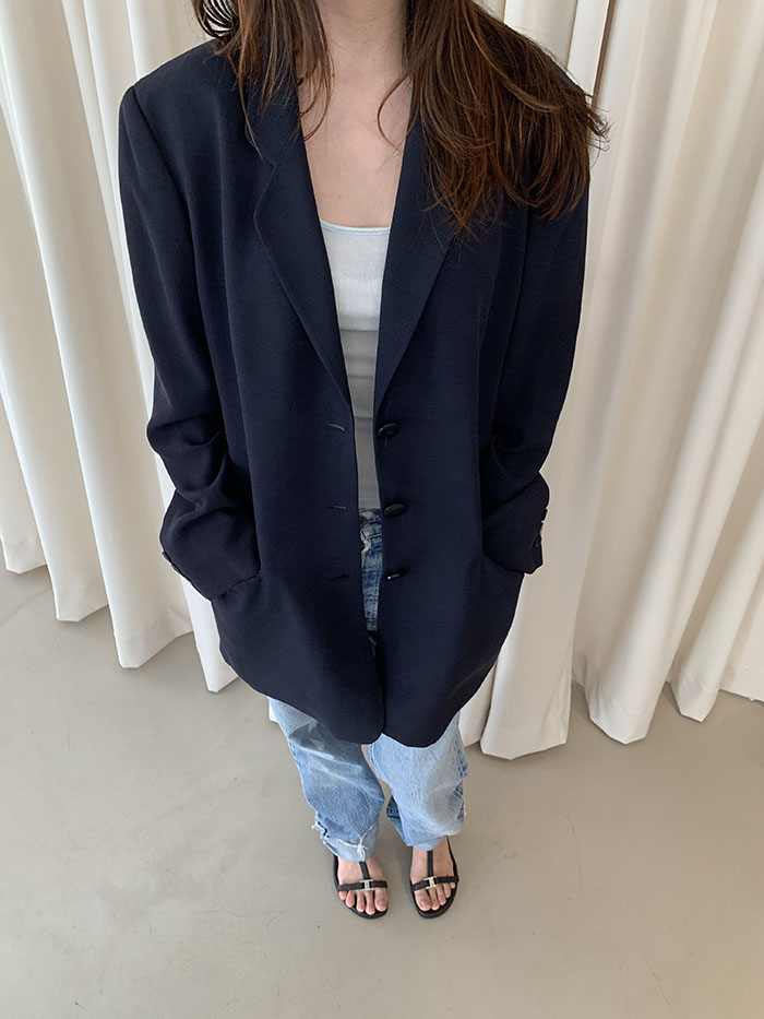 00's "Giorgio Armani" Three buttons Linen Jacket 복제