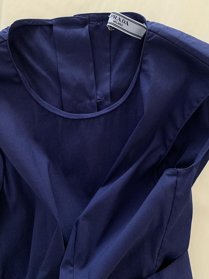 00's "PRADA" rayon x nylon crop Top 복제