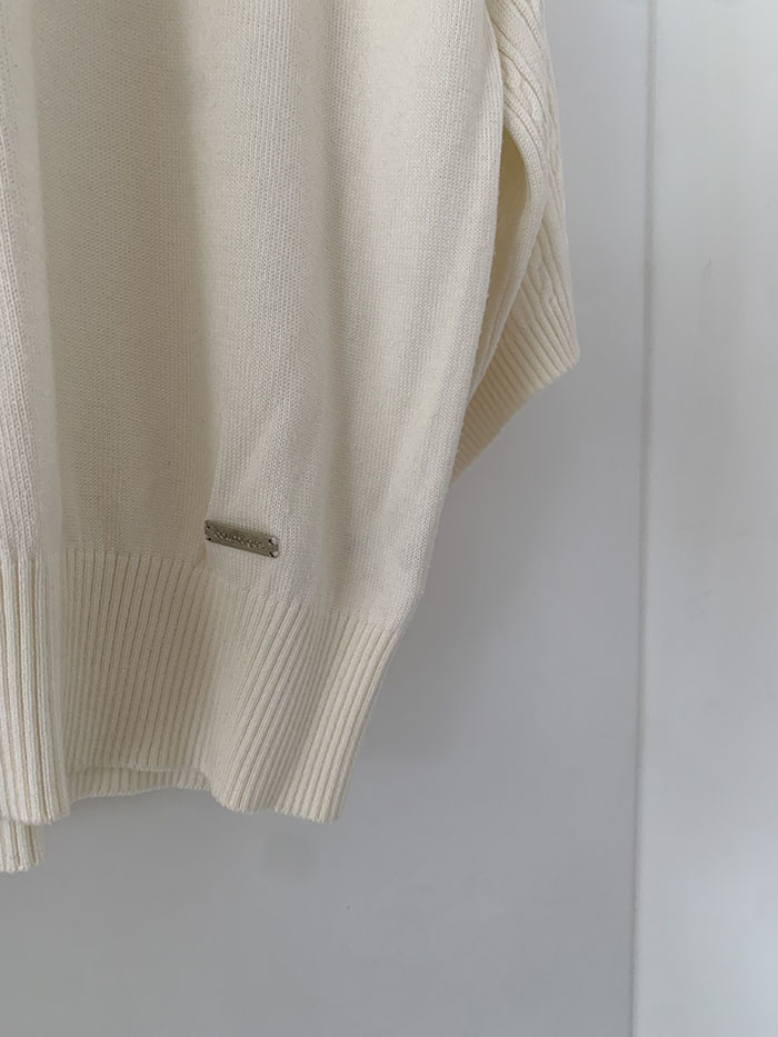 90's "Courreges" cotton x acrylic Knit