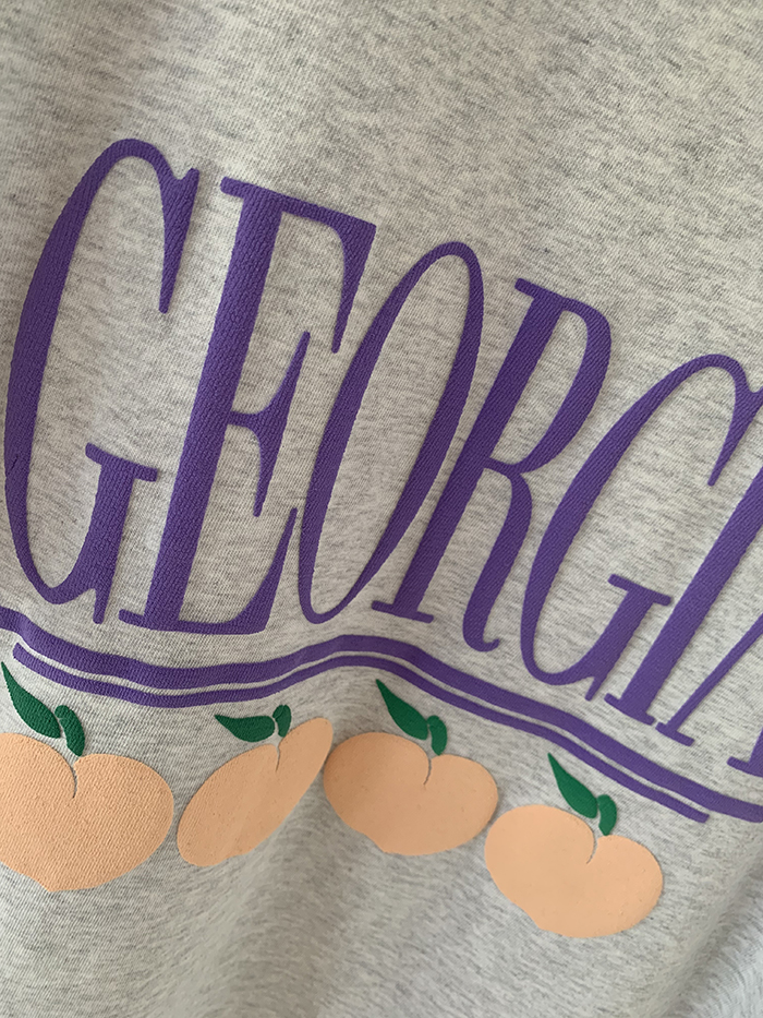 (new product) "Georgia Peaches" Puff Print (Grey)