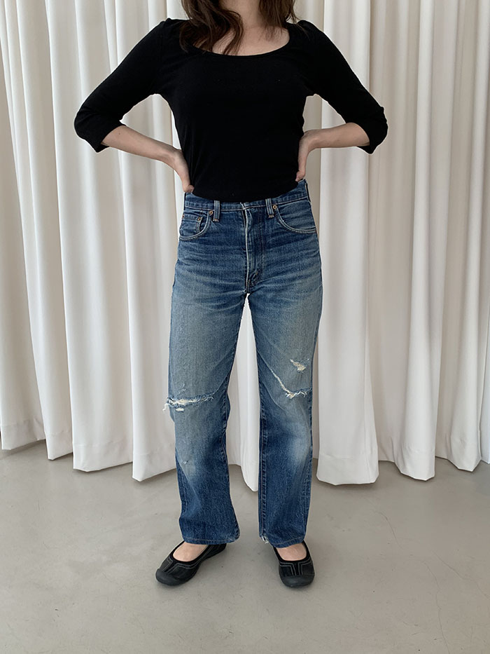 90's Levi's 502 - size 27-28 (Big E Selvage Red line) 복제