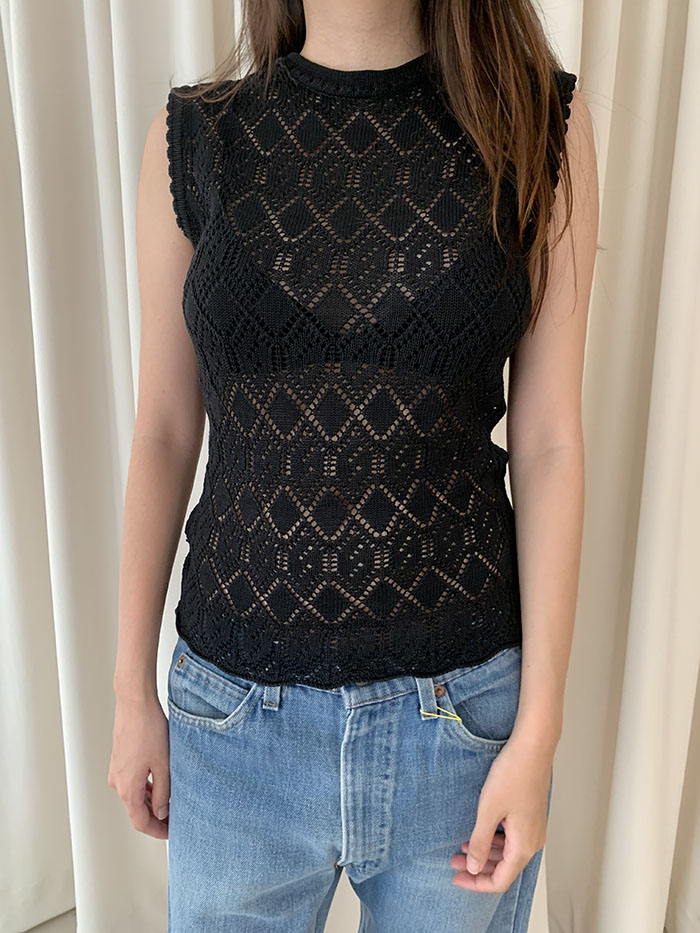 80's "Oliver by Valentino" Cotton Crochet Vest 복제