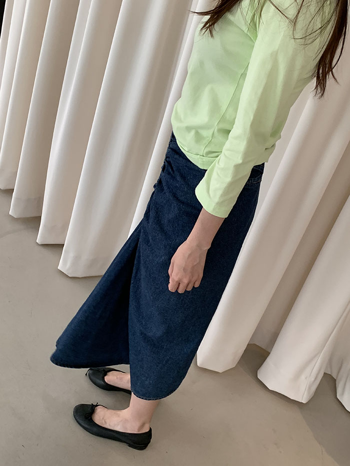 2016s "miumiu" Denim Stripe Skirt 복제