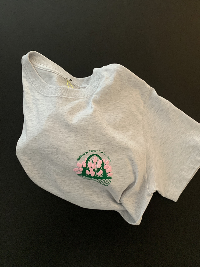 (new product) "Melbourne Flower Garden Show" T-shirt (Ash Gray)