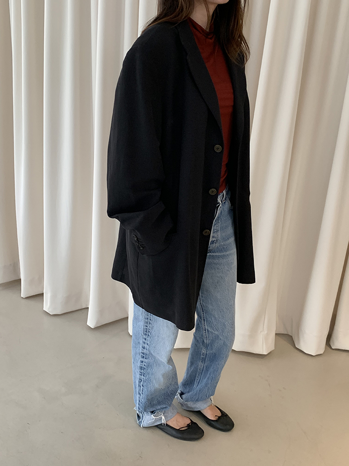 00's "Giorgio Armani" Three buttons linen Jacket