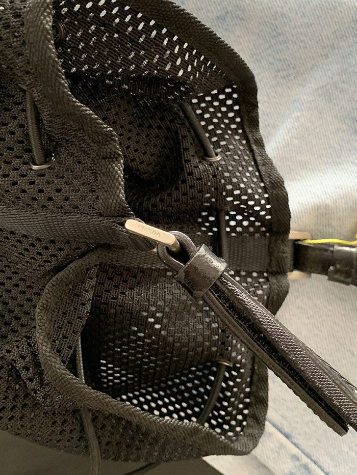 90-00's "PRADA" Net Leather Tote Bag