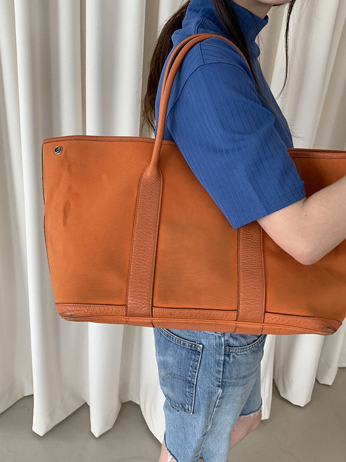 00's Vintage "Hermes" Garden Party Bag 제품 사진 찍고 올리기