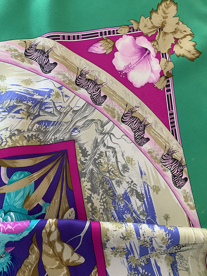 90-00's "Hermes" Silk Scarf 복제