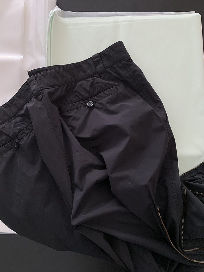 80's "ISSEY MIYAKE" side zip wide Pants (Archive)