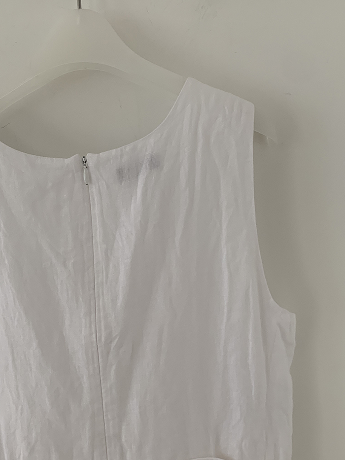 00's "Emporio Armani" linen white Dress