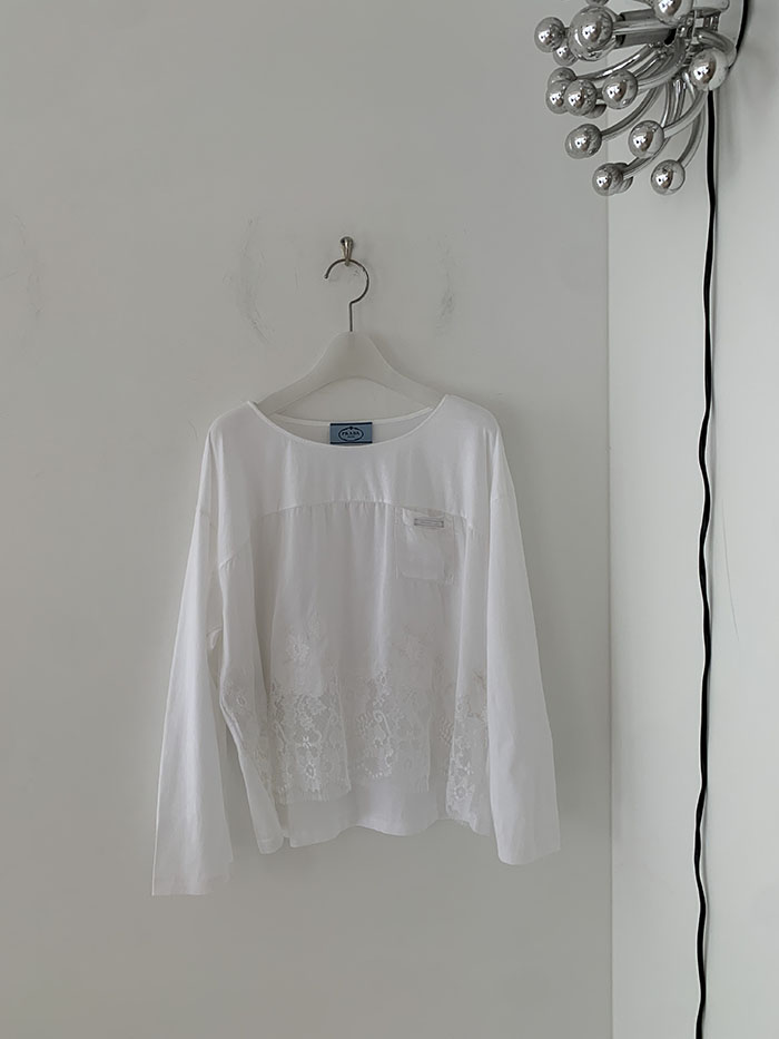 2011's "PRADA" Cotton Blouse Top 복제 복제 복제