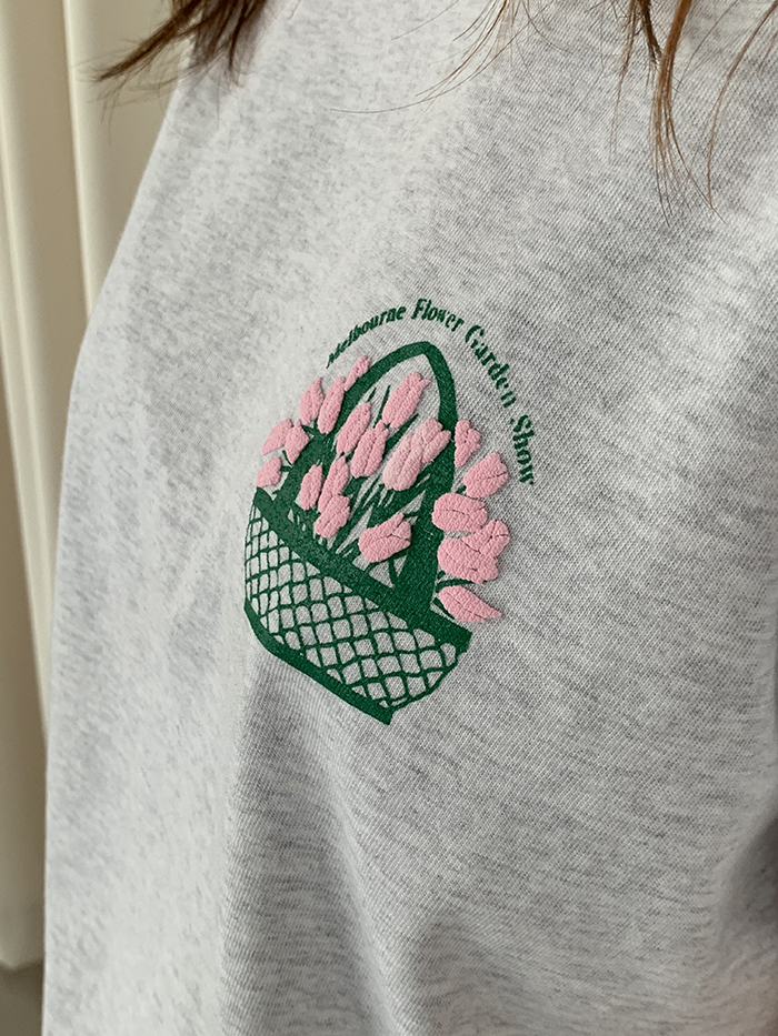 (new product) "Melbourne Flower Garden Show" T-shirt (Ash Gray)