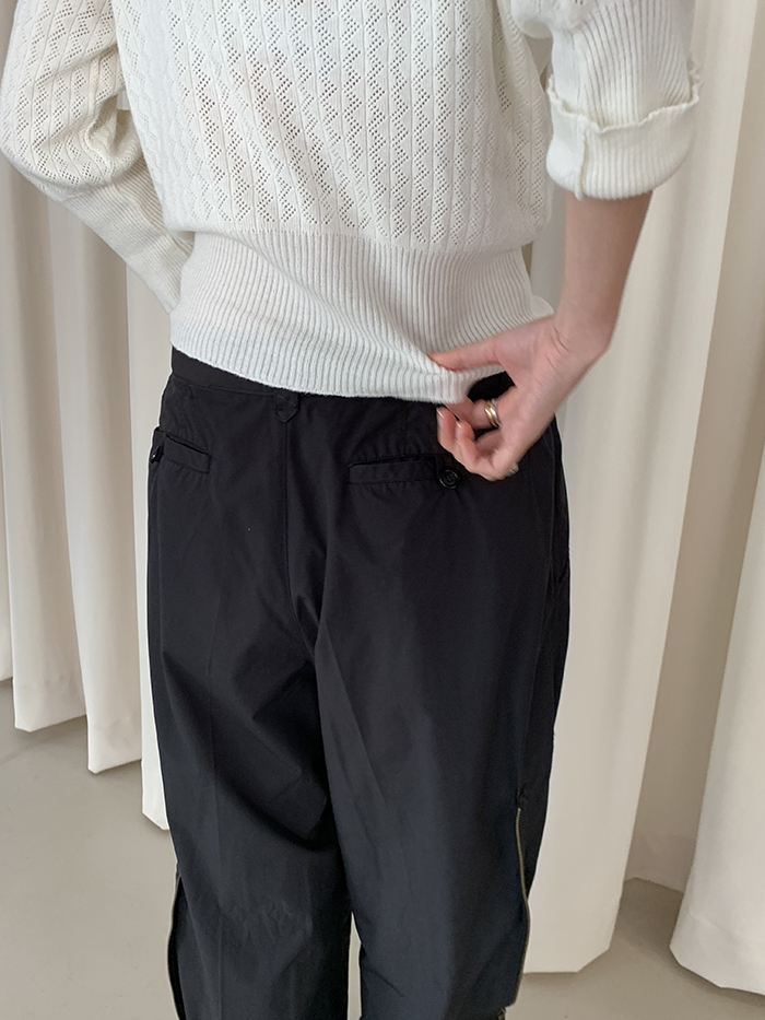 80's "ISSEY MIYAKE" side zip wide Pants (Archive)