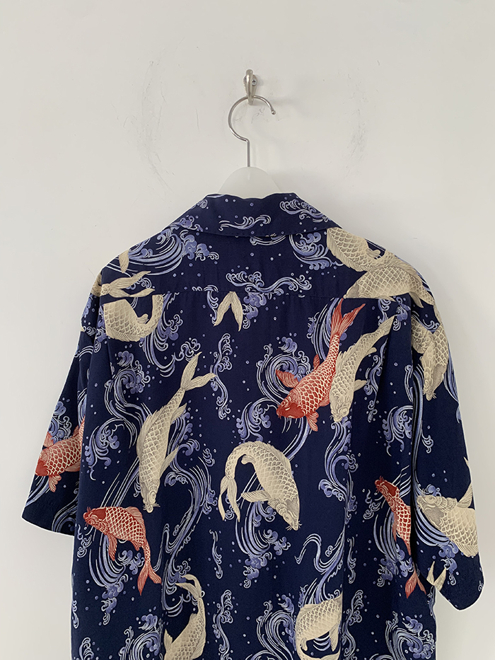 90's "KARL HELMUT" polyester summer Shirt / 착샷만