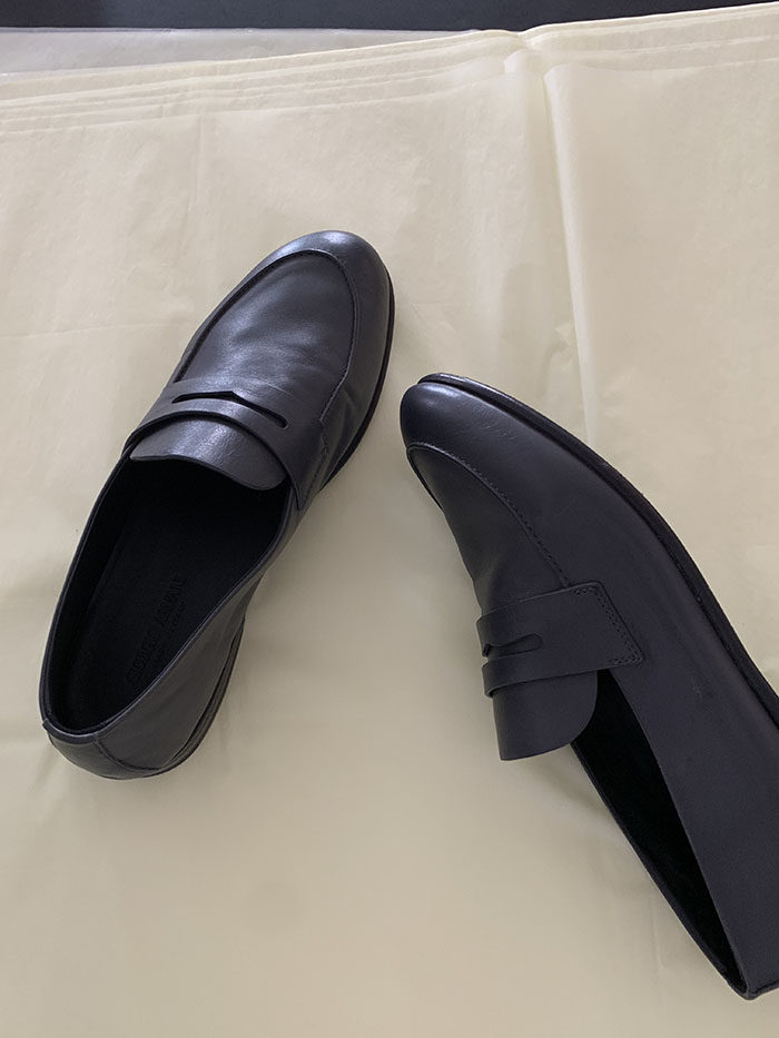 "Giorgio Armani" Calf Leather Loafer Shoes