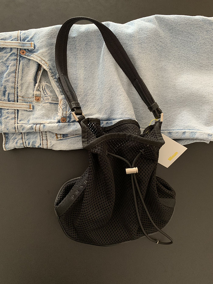 90-00's "PRADA" Net Leather Tote Bag