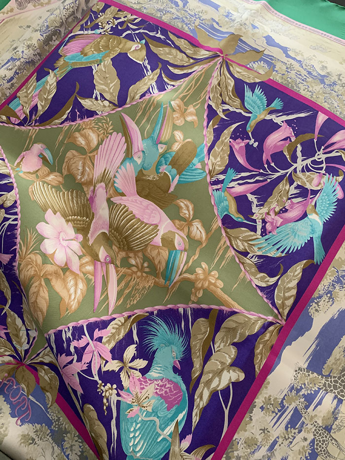 90-00's "Hermes" Silk Scarf 복제