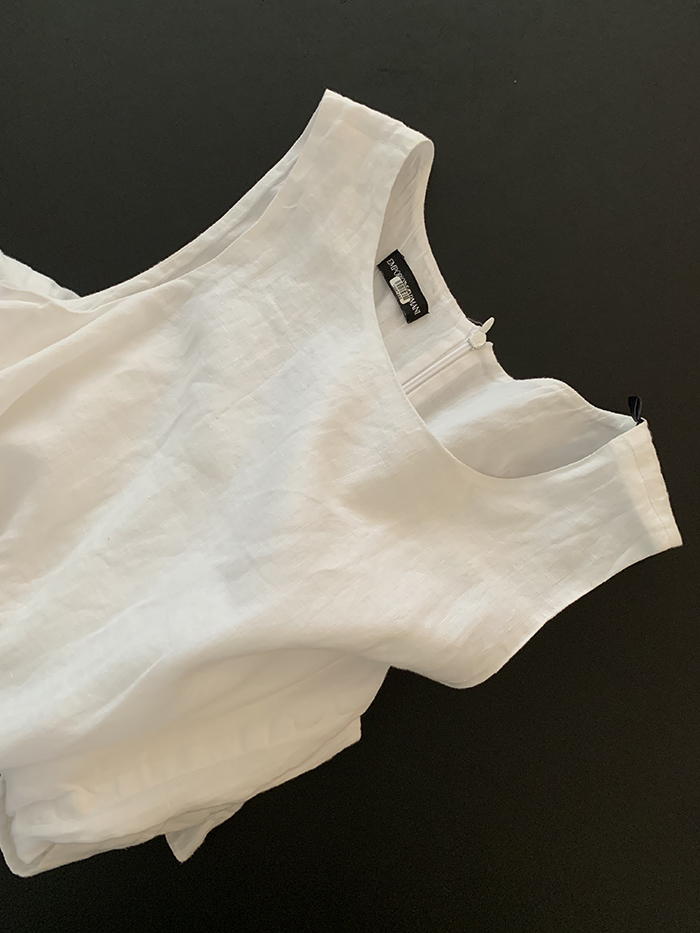 00's "Emporio Armani" linen white Dress