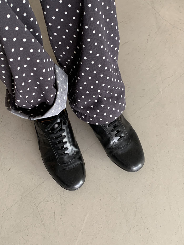 00s "Hermes" Logo Leather Shoes