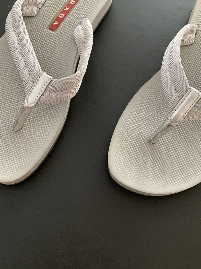 (Deadstock) 00's "PRADA" enamel sandal shoes 복제
