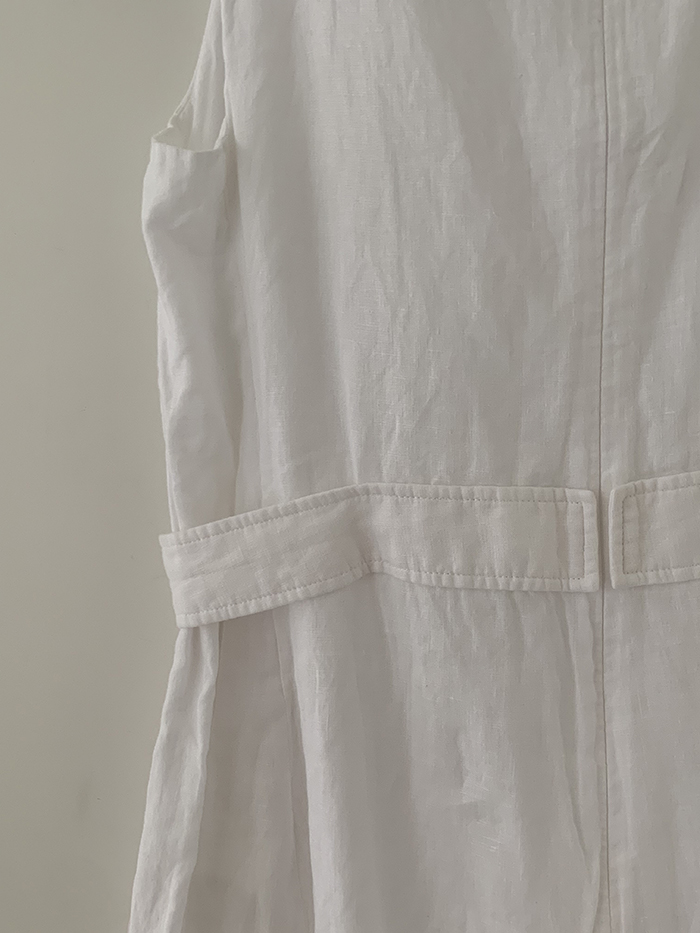 00's "Emporio Armani" linen white Dress