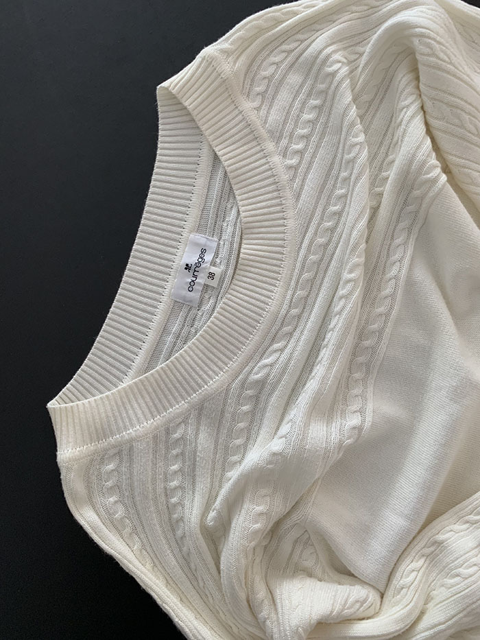 90's "Courreges" cotton x acrylic Knit
