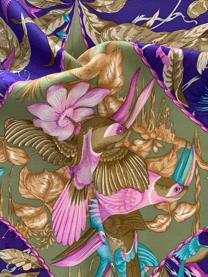 90-00's "Hermes" Silk Scarf 복제