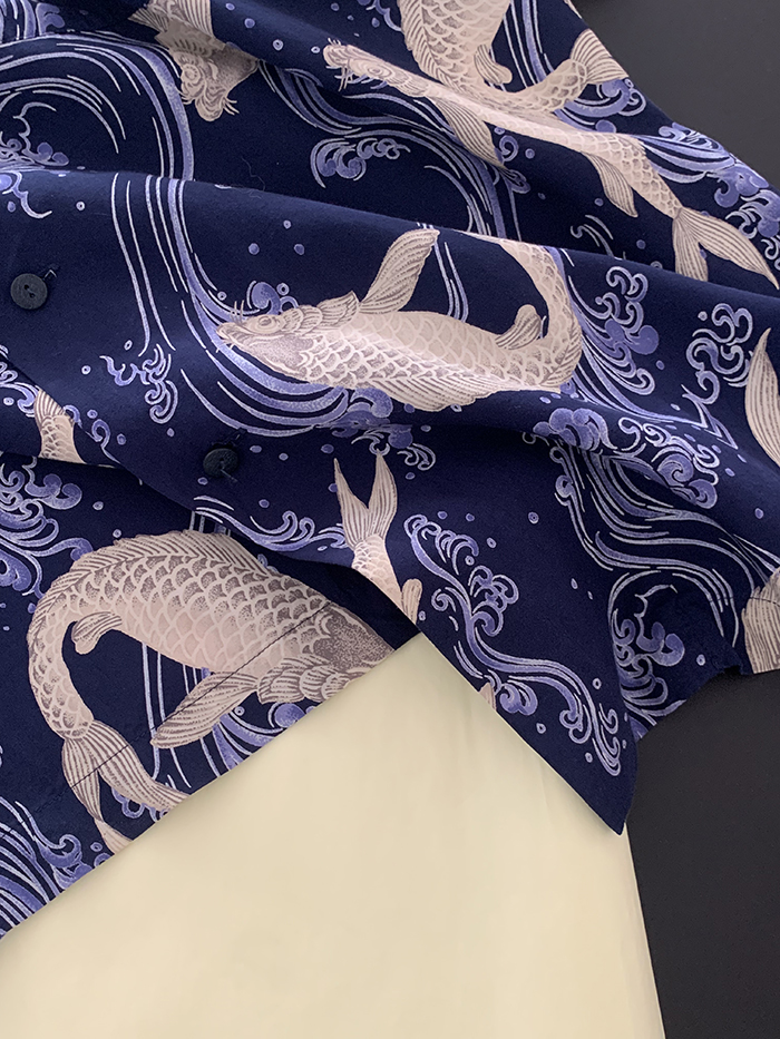 90's "KARL HELMUT" polyester summer Shirt / 착샷만