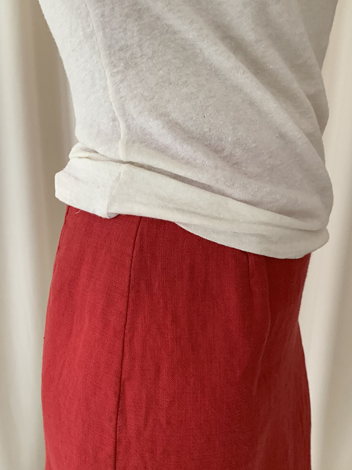 00's "PRADA" linen Skirt