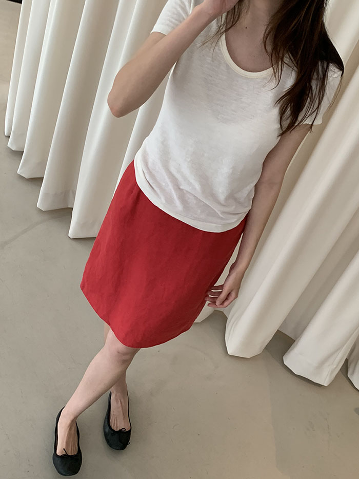 00's "PRADA" linen Skirt