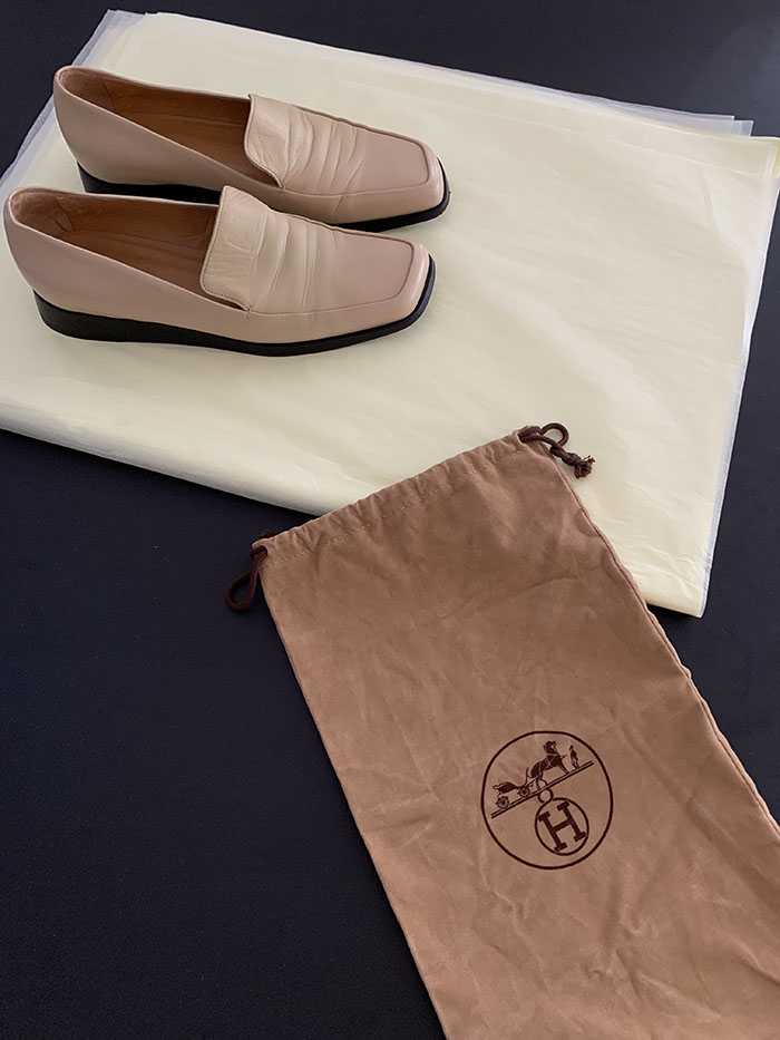 00s "Hermes" Logo Leather Shoes 복제 복제