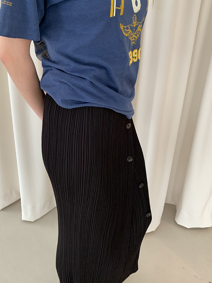 80's "HAI by ISSEY MIYAKE" Leather Skirt 복제