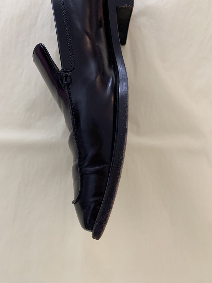 00s "Hermes" Logo Leather Loafer Shoes