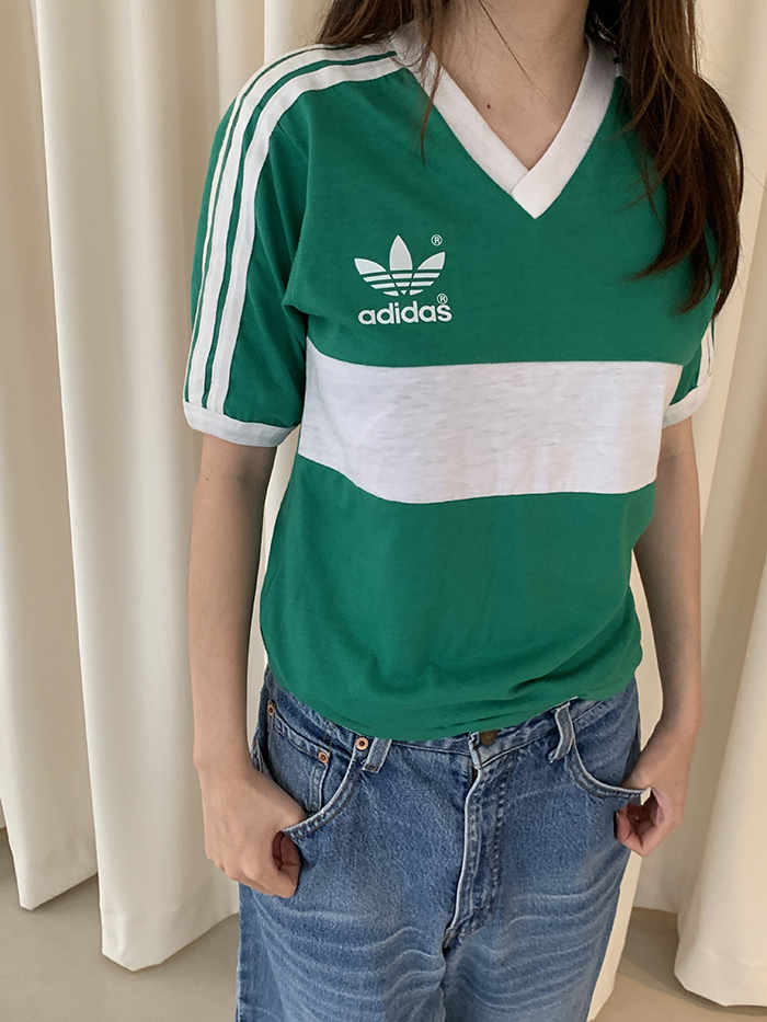 (rare piece)(Deadstock) 80's "ADIDAS" USA 50/50 T-shirt